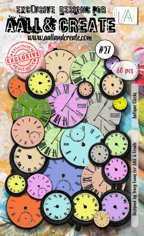 AALL & CREATE AALL & CREATE TRACY EVANS #27 ANTIQUE CLOCKS COLOUR DIE CUTS 60/PK