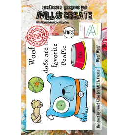 AALL & CREATE AALL & CREATE JANET KLEIN #1035 WOOF WOOF A7 CLEAR STAMP SET