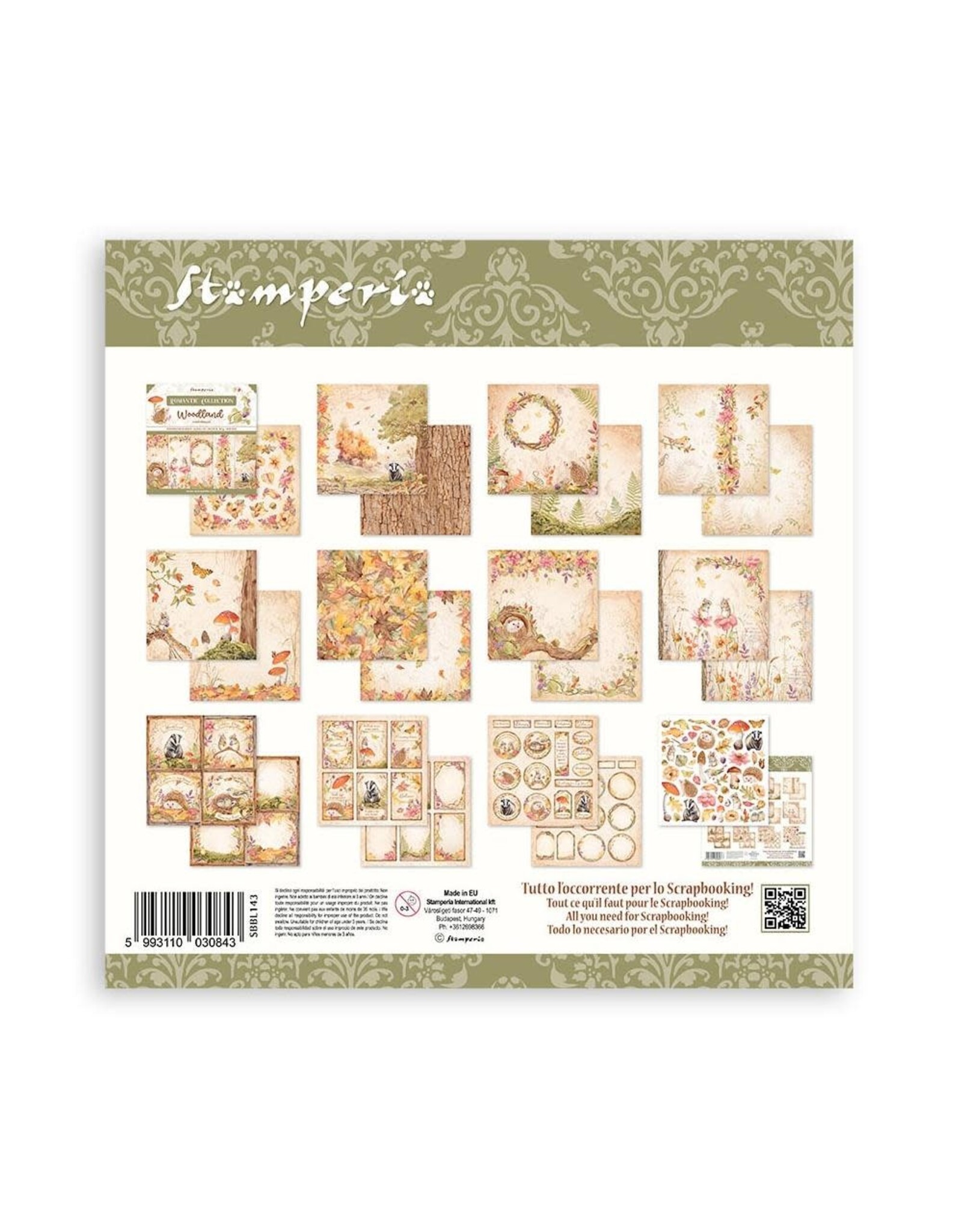 STAMPERIA STAMPERIA ROMANTIC COLLECTION WOODLAND 12X12 COLLECTION PACK 10 SHEETS