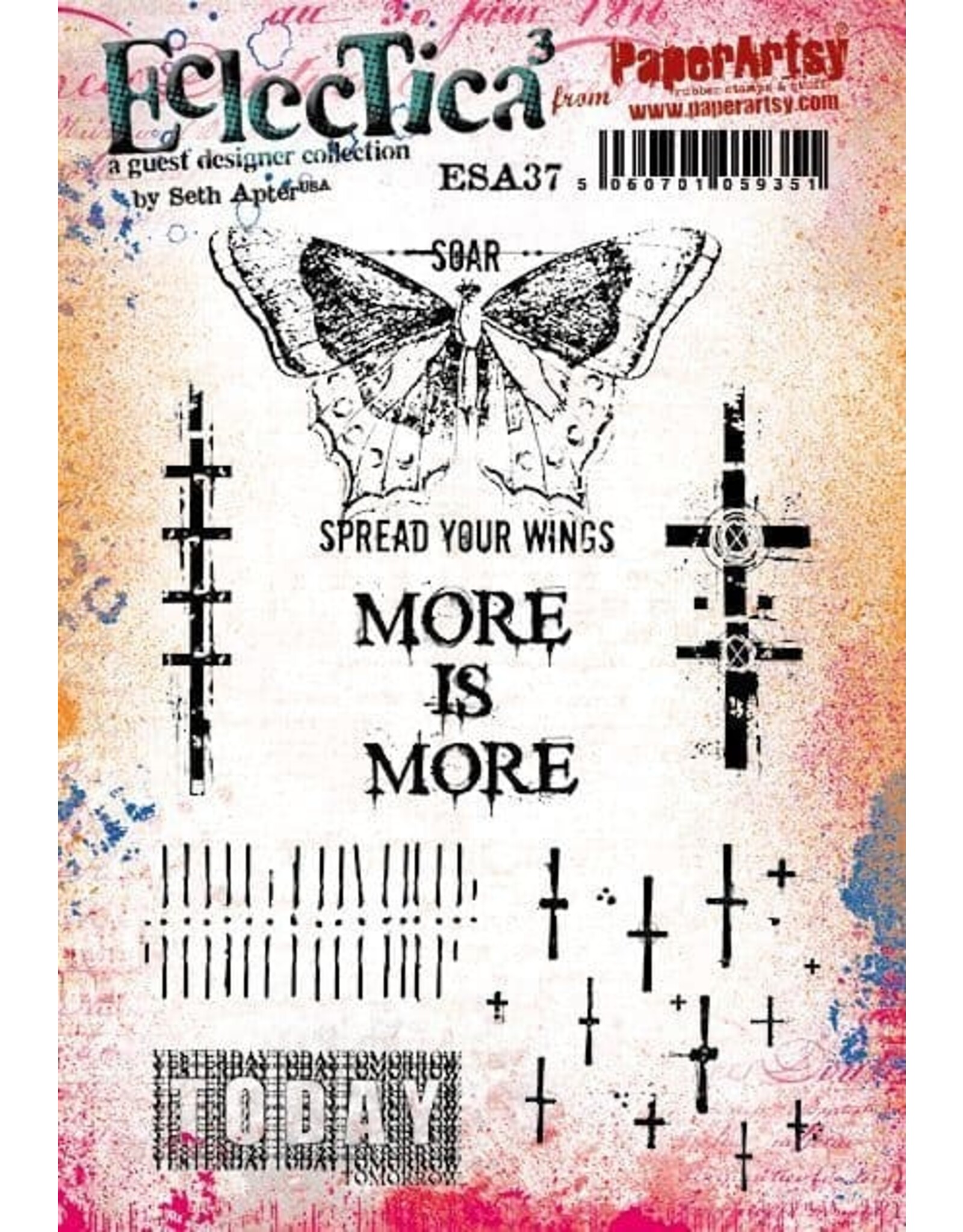 PAPER ARTSY PAPER ARTSY ECLECTICA SETH APTER ESA37 CLING STAMP SET