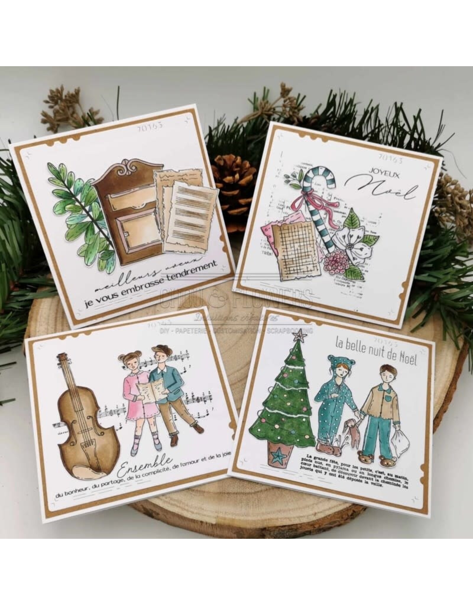 CHOU & FLOWERS CHOU & FLOWERS COLLECTION RÊVE NORDIQUE SUCRE D'ORGE CLEAR STAMP SET