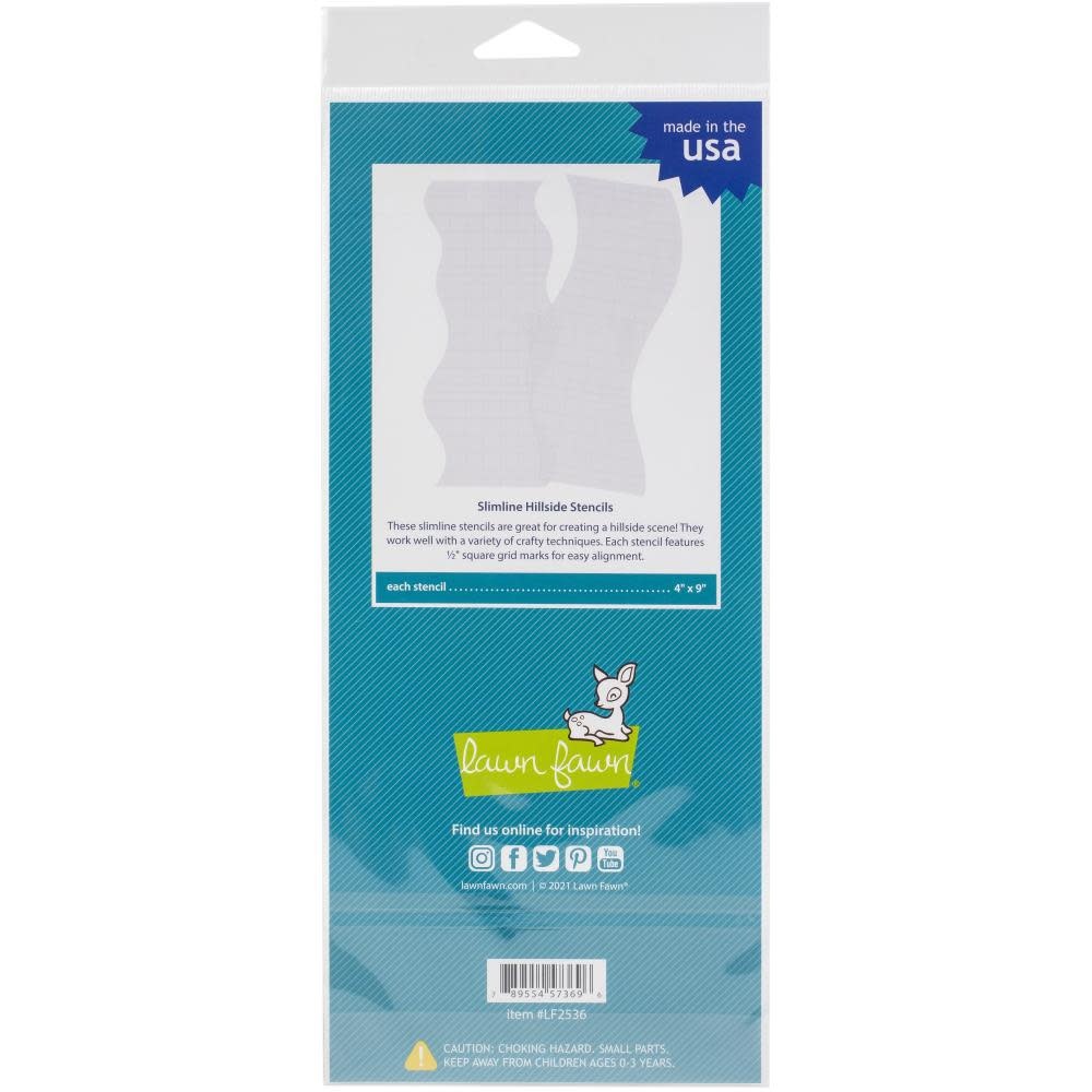 LAWN FAWN LAWN FAWN SLIMLINE HILLSIDE STENCILS 4x9 2/PK