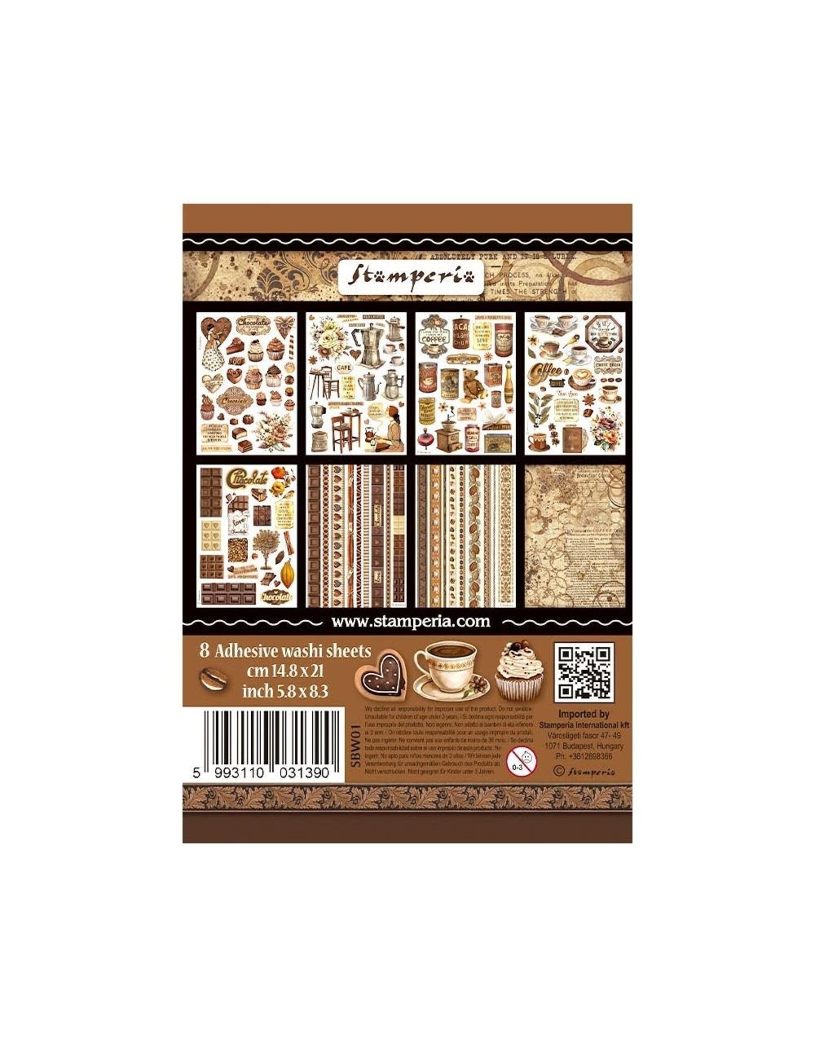 STAMPERIA STAMPERIA COFFEE AND CHOCOLATE WASHI PAD