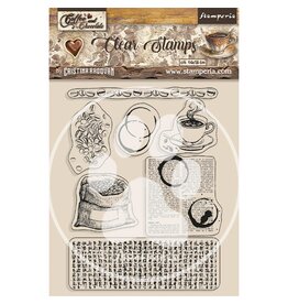 STAMPERIA STAMPERIA COFFEE AND CHOCOLATE COFFEE ELEMENTS CLEAR STAMP SET