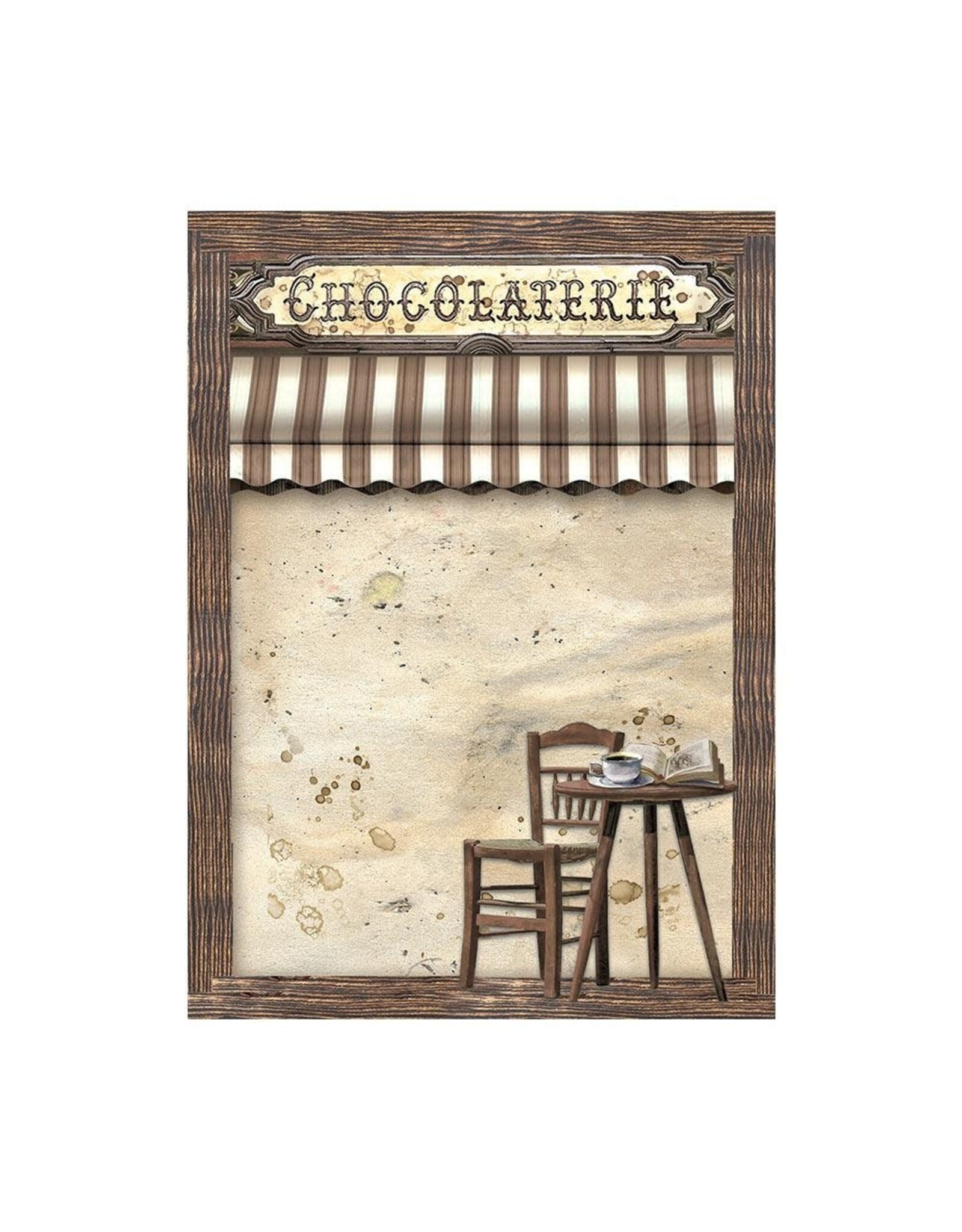 STAMPERIA STAMPERIA COFFEE AND CHOCOLATE ASSORTED A6 RICE PAPER DECOUPAGE BACKGROUNDS 10.5X14.8CM 8/PK