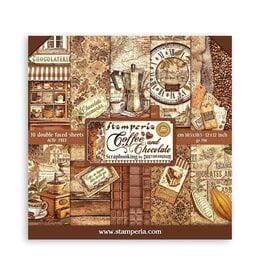 STAMPERIA STAMPERIA COFFEE AND CHOCOLATE 12X12 COLLECTION PACK 10 SHEETS