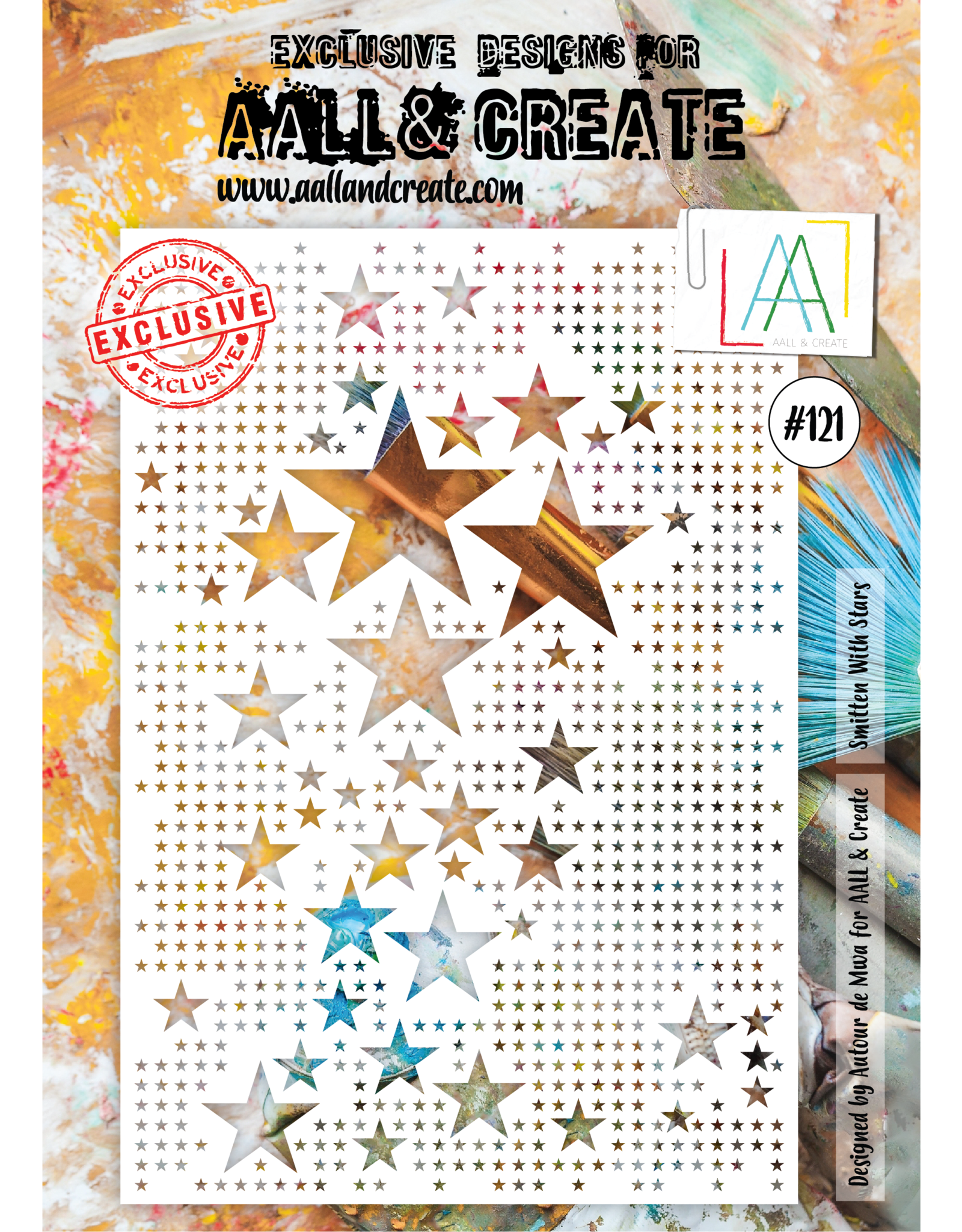 AALL & CREATE AALL & CREATE AUTOUR DE MWA #121 SMITTEN WITH STARS STENCIL A4
