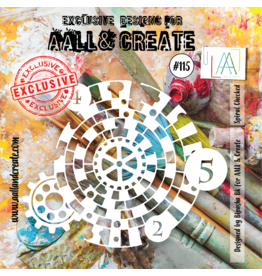 AALL & CREATE AALL & CREATE BIPASHA BK #115 SPIRAL CHECKED STENCIL 6x6
