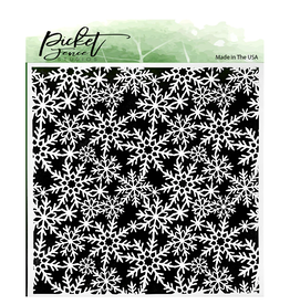 PICKET FENCE PICKET FENCE FALLING SNOWFLAKES 6x6 STENCIL