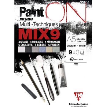CLAIREFONTAINE PAINT ON MIX MEDIA MULTI-TECHNIQUES MIX9 A5 PAD 115LB
