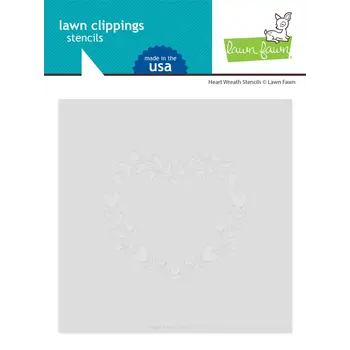 LAWN FAWN LAWN FAWN LAWN CLIPPINGS HEART WREATH 6x6  STENCIL SET 2/PK