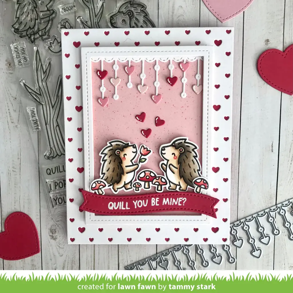 LAWN FAWN LAWN FAWN LITTLE HEART STRINGS BORDER  DIE SET