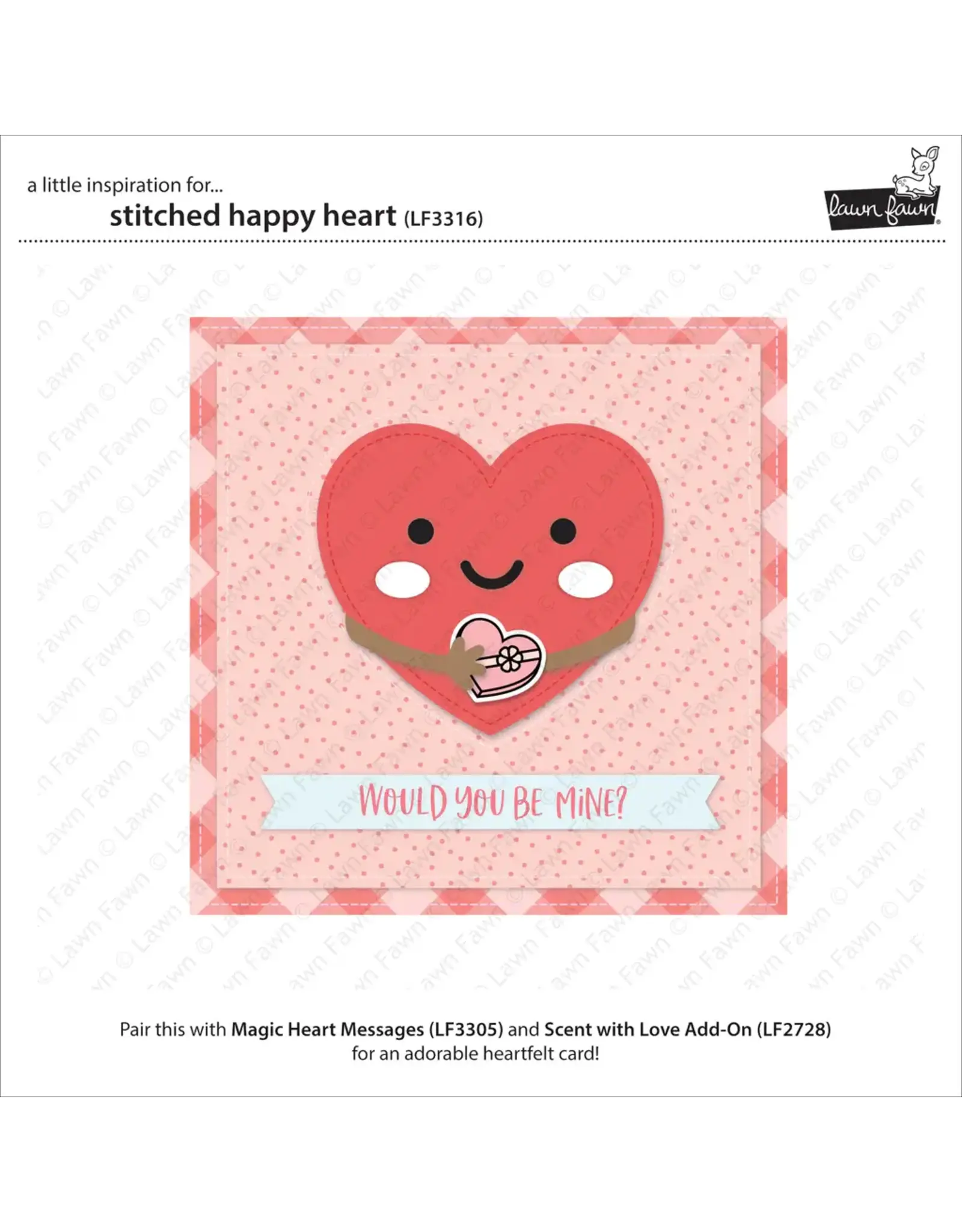LAWN FAWN LAWN FAWN STITCHED HAPPY HEART DIE SET