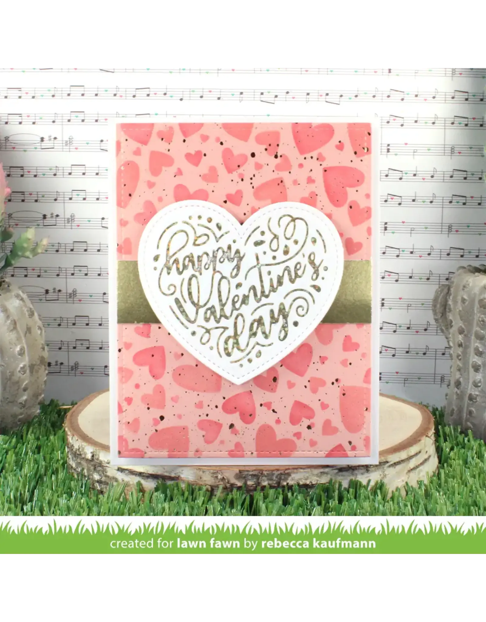 LAWN FAWN LAWN FAWN FOILED SENTIMENTS: HAPPY VALENTINE'S DAY HOT FOIL PLATE