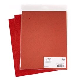 PINKFRESH PINKFRESH STUDIO ESSENTIALS 8.5x11 GLITTER CARDSTOCK: RUBY