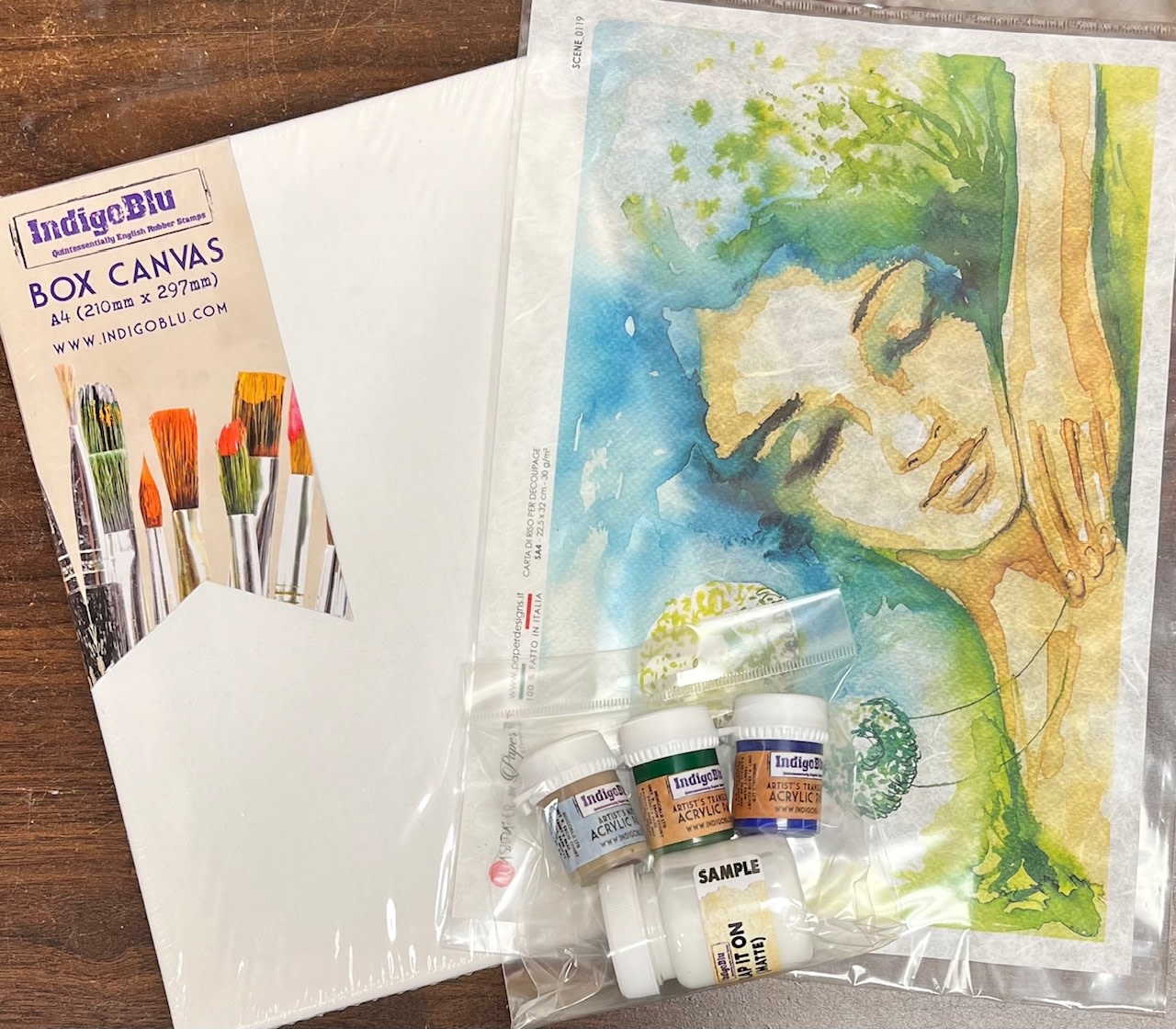 INDIGO BLU INDIGO-BLU RICE PAPER ON CANVAS KIT