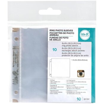 WE R MEMORY KEEPERS WE R MEMORY KEEPERS 4x4 RING PHOTO SLEEVES PAGE REFILLS 10PK