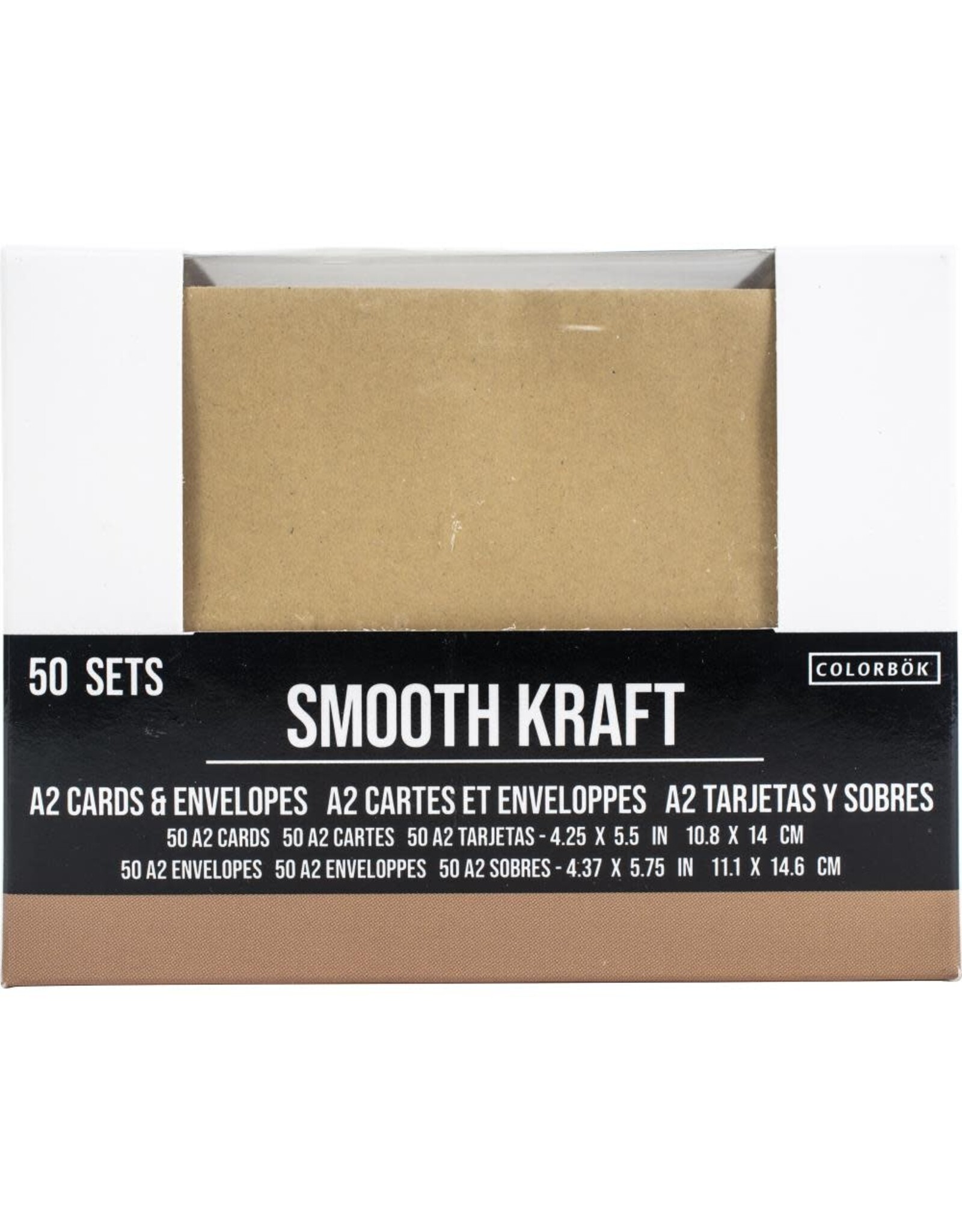 COLORBOK COLORBOK SMOOTH KRAFT A2 CARDS WITH ENVELOPES 4.25x5.5 50/PACK