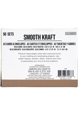 COLORBOK COLORBOK SMOOTH KRAFT A2 CARDS WITH ENVELOPES 4.25x5.5 50/PACK