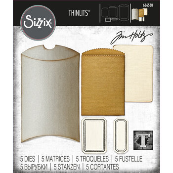SIZZIX SIZZIX TIM HOLTZ THINLITS VAULT PILLOW BOX + BAG DIE SET