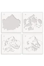 ALTENEW ALTENEW MAJESTIC MOUNTAINS LAYERING 6x6 STENCIL SET 4/PK