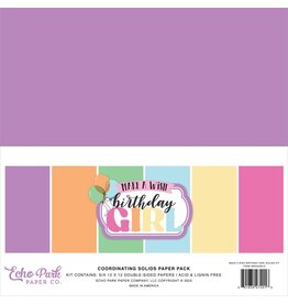 ECHO PARK PAPER ECHO PARK MAKE A WISH BIRTHDAY GIRL COORDINATING SOLIDS 12X12 PAPER PACK