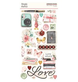 SIMPLE STORIES SIMPLE STORIES SIMPLE VINTAGE LOVE STORY 6x12 CHIPBOARD STICKERS 26/PK