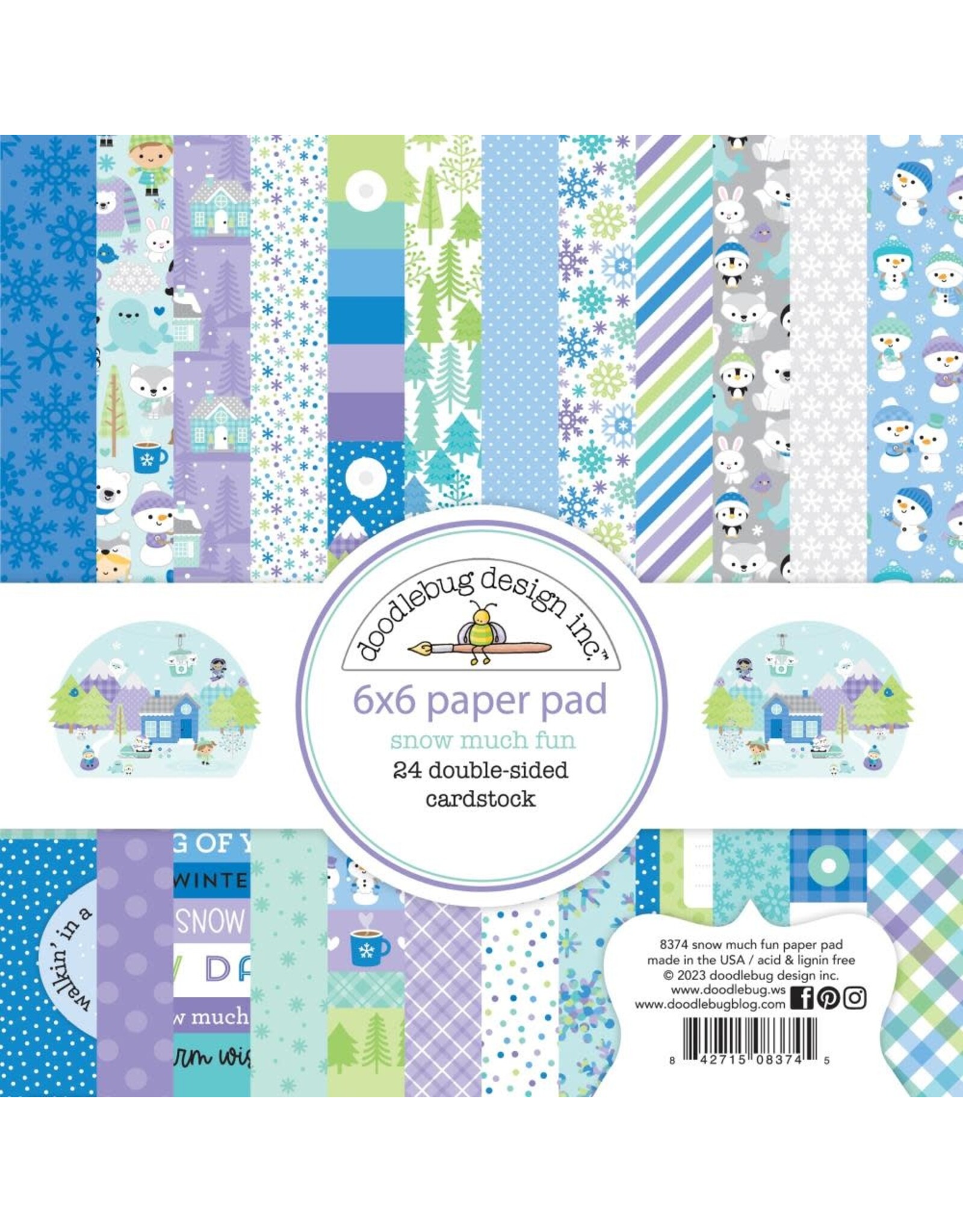 DOODLEBUG DESIGN DOODLEBUG DESIGN SNOW MUCH FUN 6x6 PAPER PAD 24 SHEETS