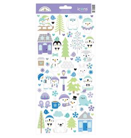 DOODLEBUG DESIGNS DOODLEBUG DESIGN SNOW MUCH FUN ICONS CARDSTOCK STICKERS
