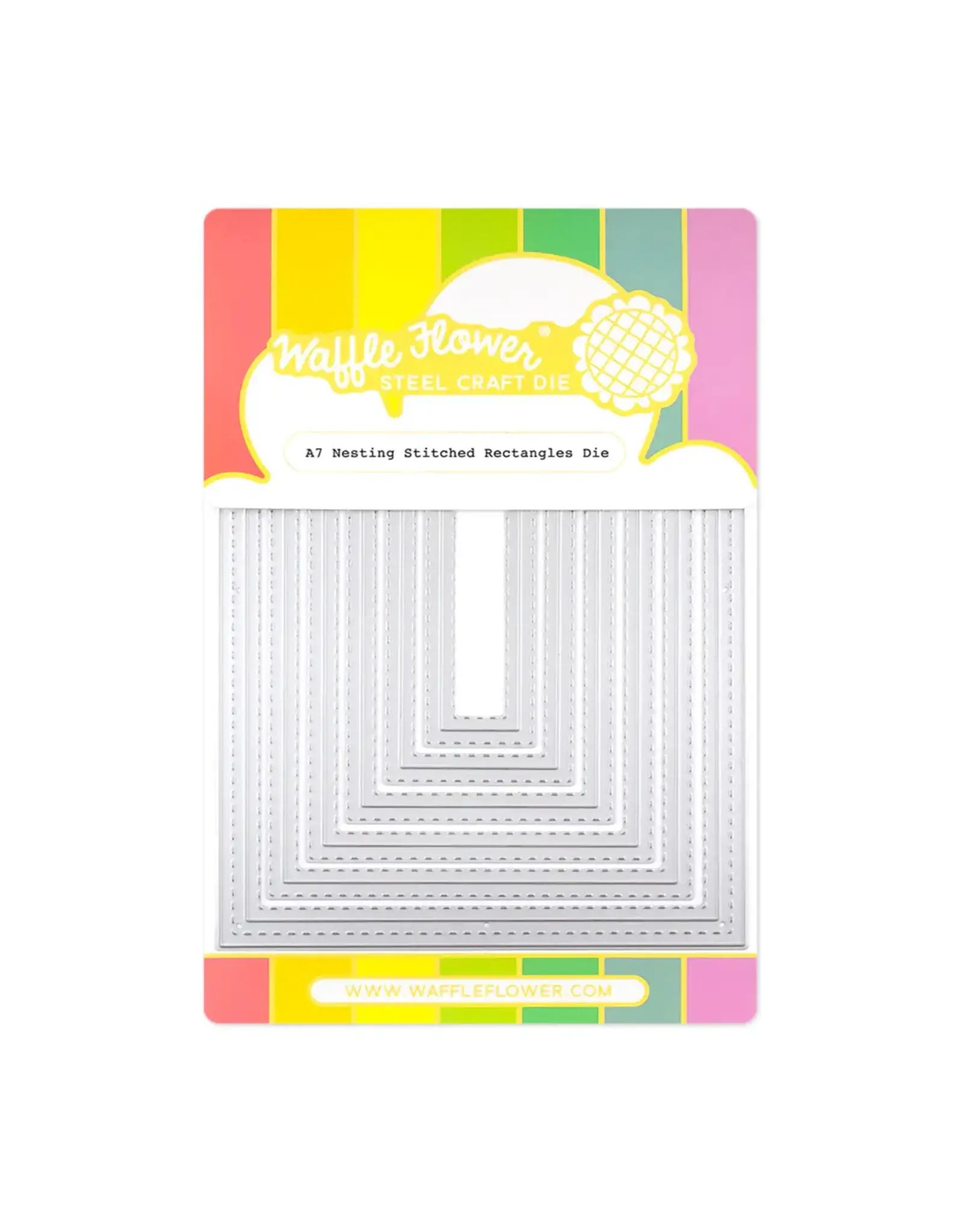 WAFFLE FLOWER WAFFLE FLOWER A7 NESTING STITCHED RECTANGLES DIE SET