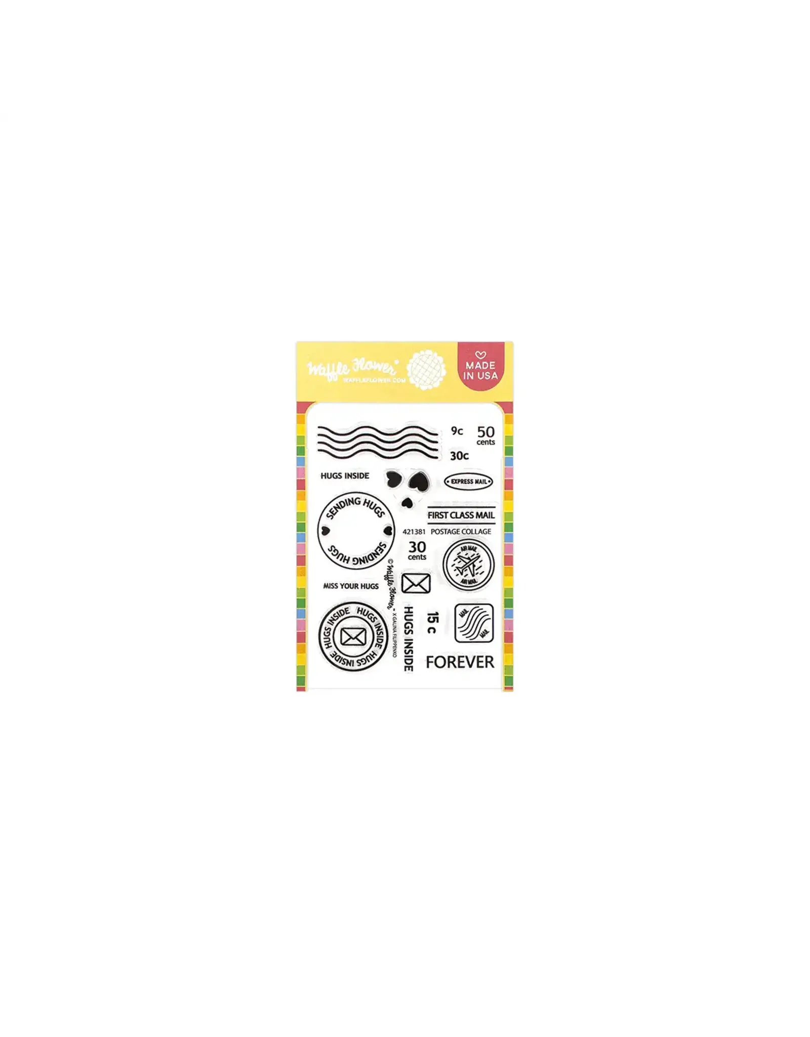 WAFFLE FLOWER WAFFLE FLOWER POSTAGE COLLAGE CLEAR STAMP SET
