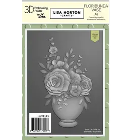 LISA HORTON CRAFTS LISA HORTON CRAFTS FLORIBUNDA VASE A6 3D EMBOSSING FOLDER AND DIE