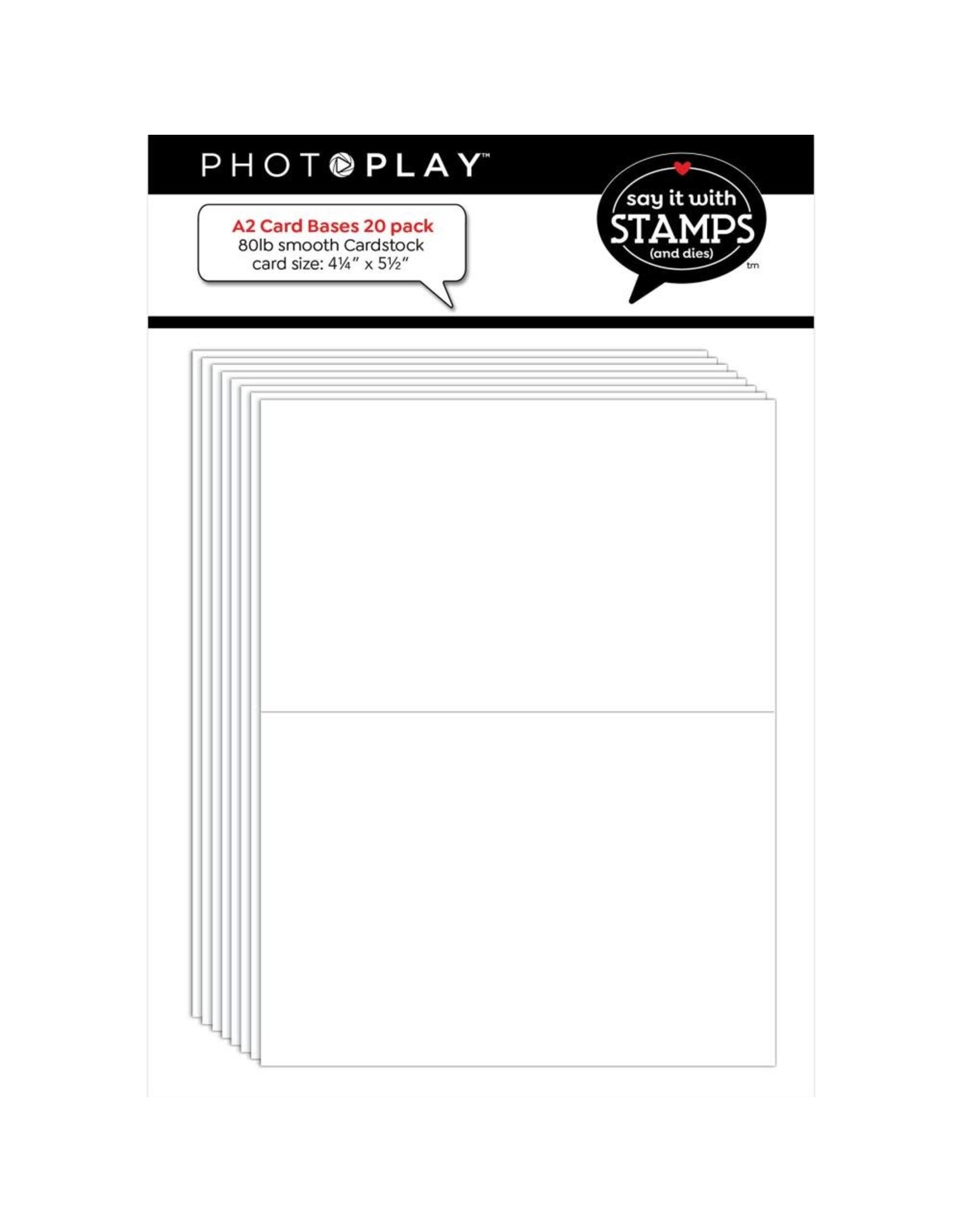 PHOTOPLAY PAPER PHOTOPLAY SAY IT WITH STAMPS A2 CARD BASES 20/PACK