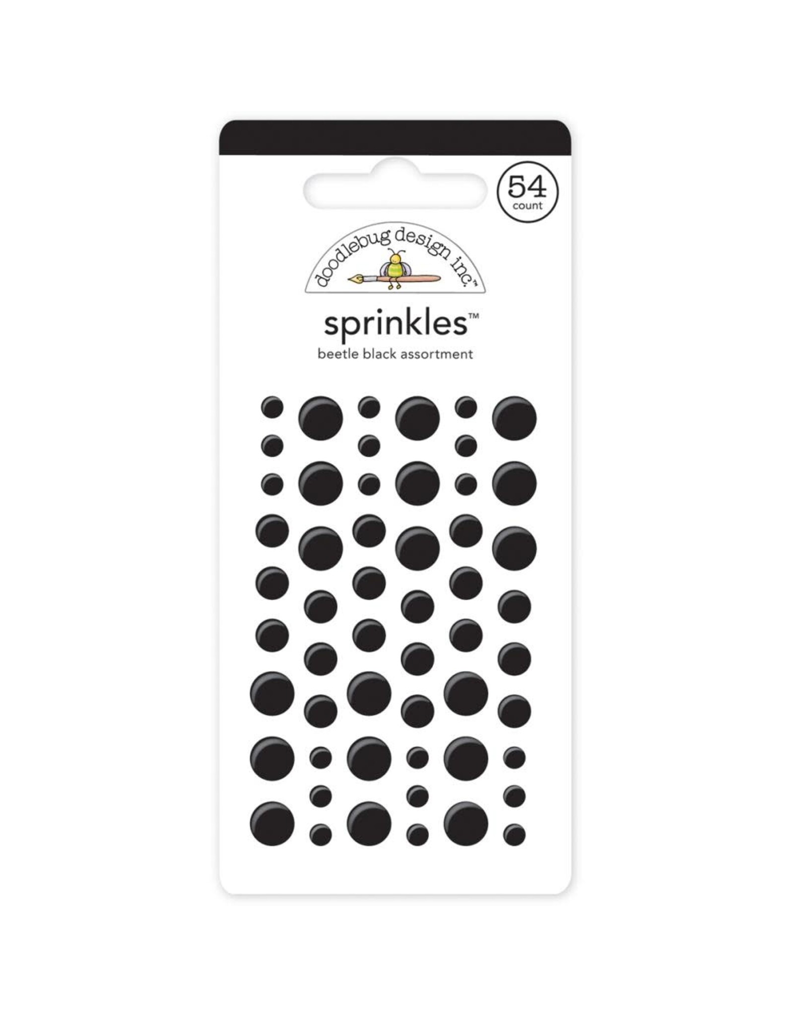 DOODLEBUG DESIGN DOODLEBUG DESIGN BEETLE BLACK ASSORTMENT GLOSSY ENAMEL DOTS