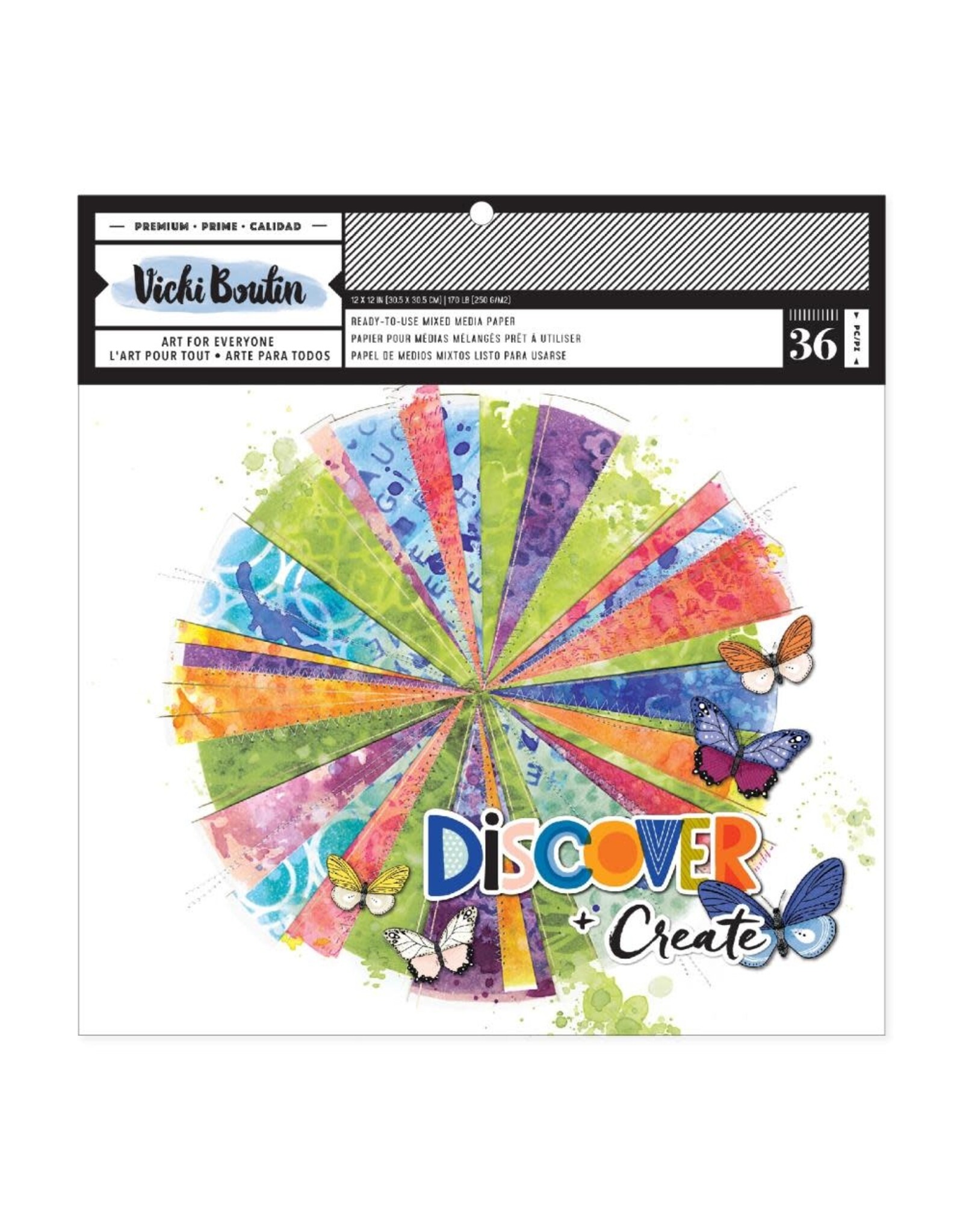 AMERICAN CRAFTS AMERICAN CRAFTS VICKI BOUTIN DISCOVER + CREATE BACKGROUND 12x12 PAPER PAD 36 SHEETS