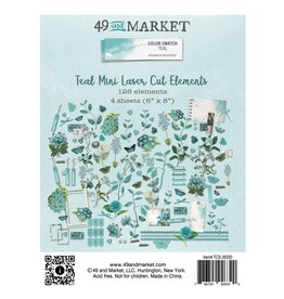 49 AND MARKET 49 AND MARKET COLOR SWATCH TEAL MINI 6x8 LASER CUT ELEMENTS  126/PK