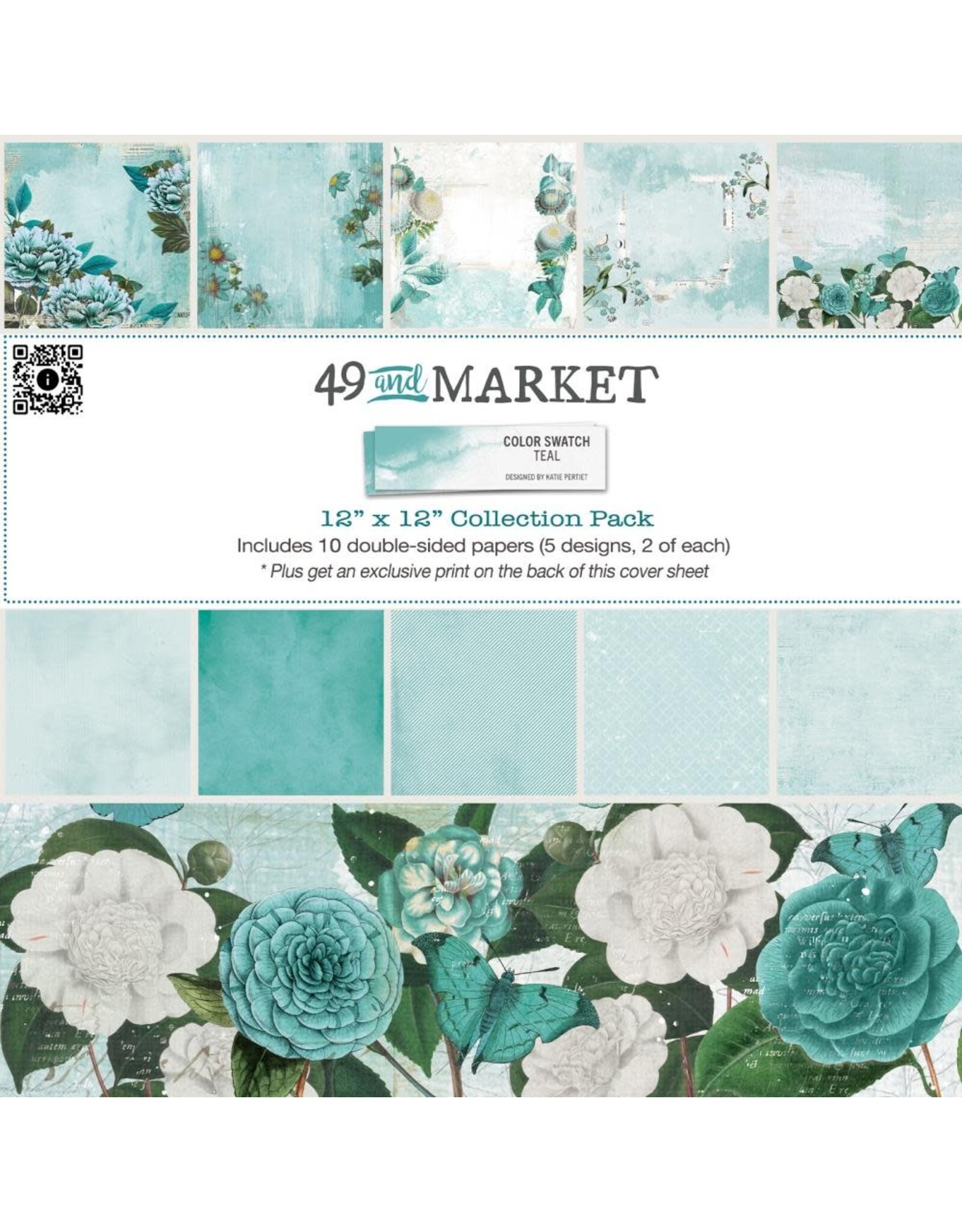 49 AND MARKET 49 AND MARKET COLOR SWATCH TEAL 12x12 COLLECTION PACK