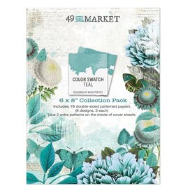 49 AND MARKET 49 AND MARKET COLOR SWATCH TEAL 6x8 COLLECTION PACK 18 SHEETS