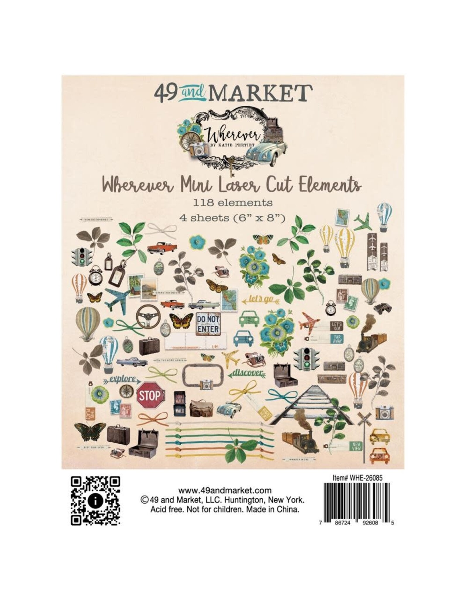 49 AND MARKET 49 AND MARKET WHEREVER MINI 6x8 LASER CUT ELEMENTS  118/PK