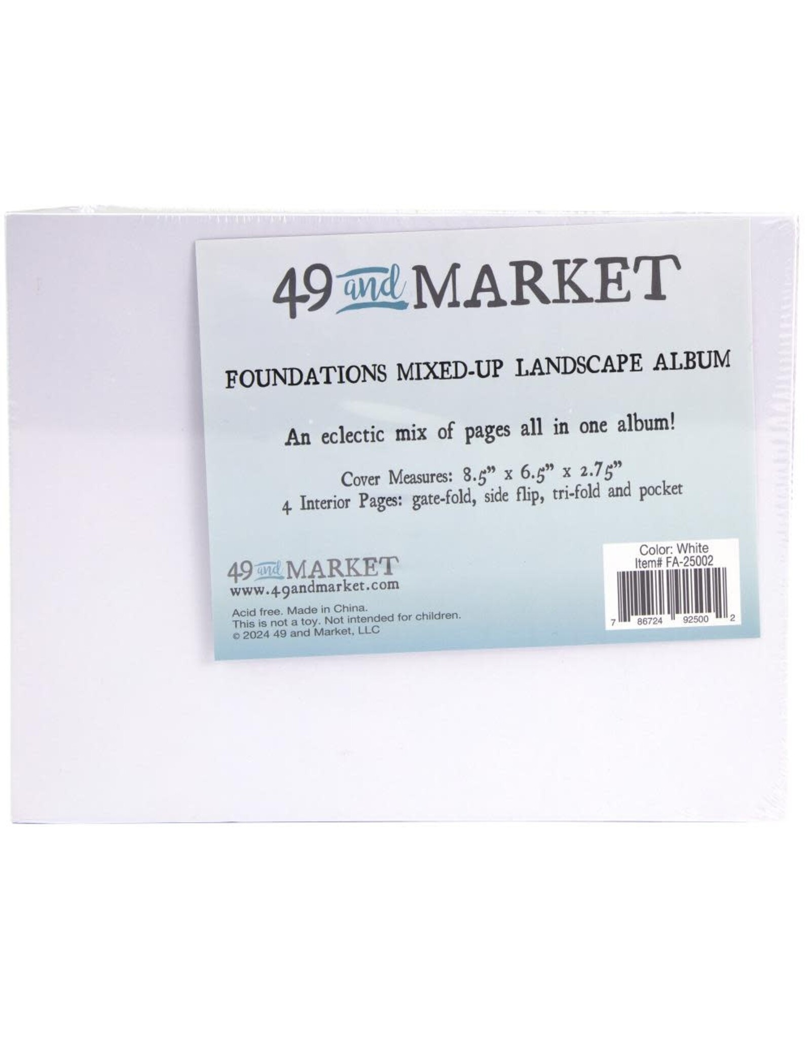 49 AND MARKET 49 AND MARKET WHITE FOUNDATIONS LANDSCAPE MIXED-UP 8.5x6.5 ALBUM