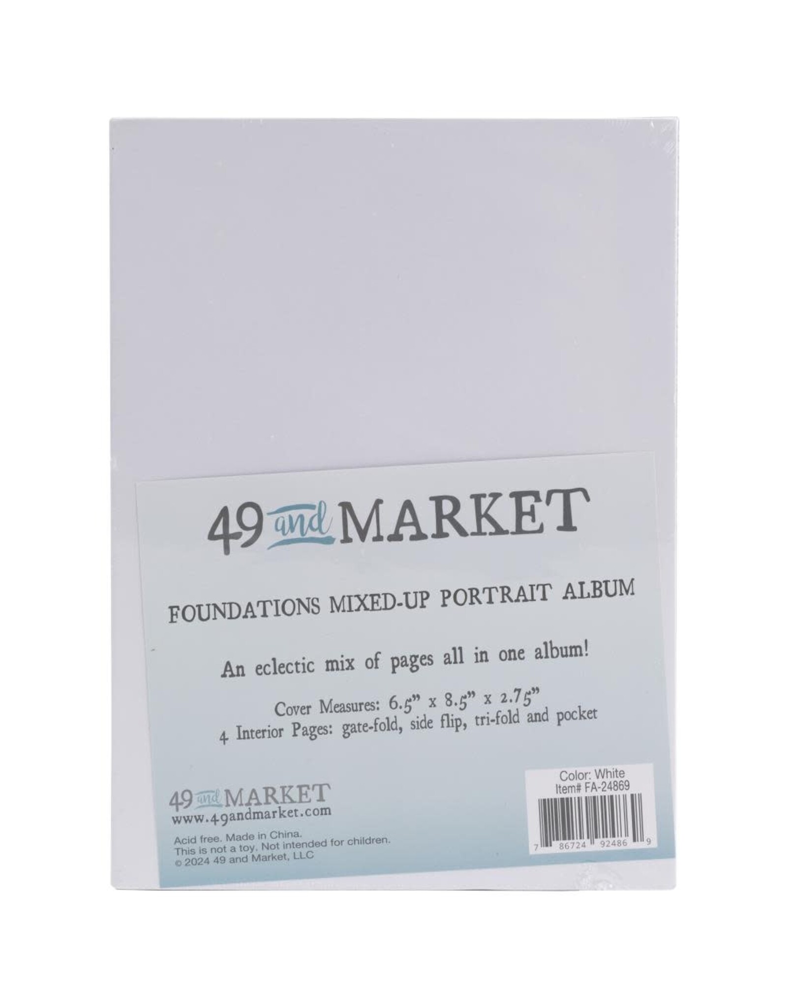 49 AND MARKET 49 AND MARKET WHITE FOUNDATIONS PORTRAIT MIXED-UP 8.5x6.5 ALBUM