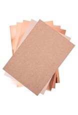 SIZZIX SIZZIX ROSE GOLD OPULENT CARDSTOCK PACK 5 TYPES/50 SHEETS