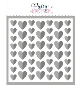 PRETTY PINK POSH PRETTY PINK POSH LAYERED HALF HEARTS STENCIL SET 2/PK