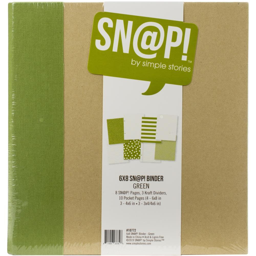 SIMPLE STORIES SIMPLE STORIES SN@P! GREEN BINDER ALBUM 6X8