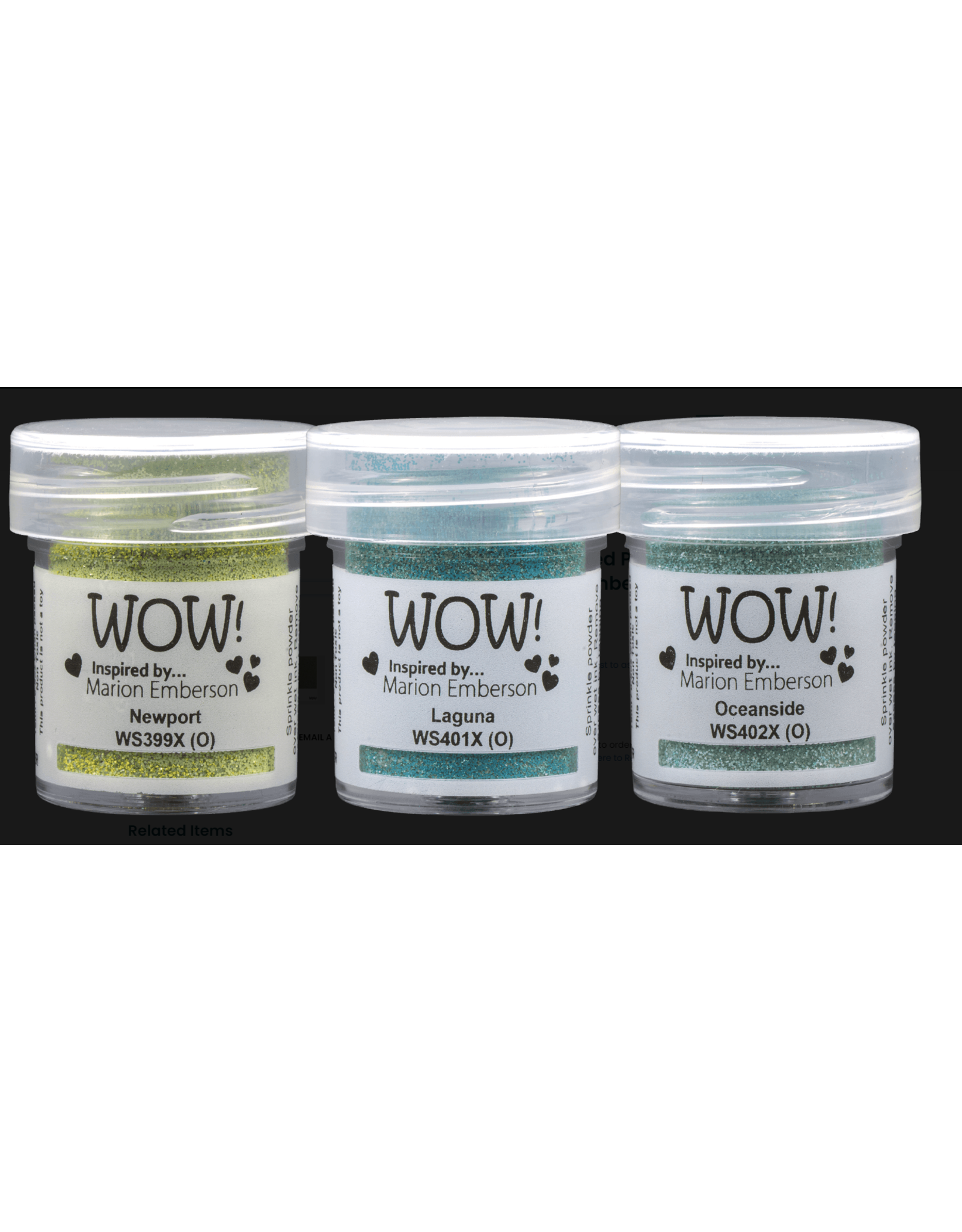 WOW! WOW! TRIOS MARION EMBERSON DAPPLED PEARL EFFECTS EMBOSSING POWDER COLLECTION