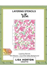 LISA HORTON CRAFTS LISA HORTON CRAFTS MINI BLOOMS - LILY OF THE VALLEY BACKGROUND 5x7 LAYERING STENCIL SET