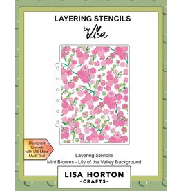 LISA HORTON CRAFTS LISA HORTON CRAFTS MINI BLOOMS - LILY OF THE VALLEY BACKGROUND 5x7 LAYERING STENCIL SET