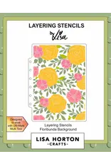 LISA HORTON CRAFTS LISA HORTON CRAFTS FLORIBUNDA BACKGROUND 5x7 LAYERING STENCIL SET