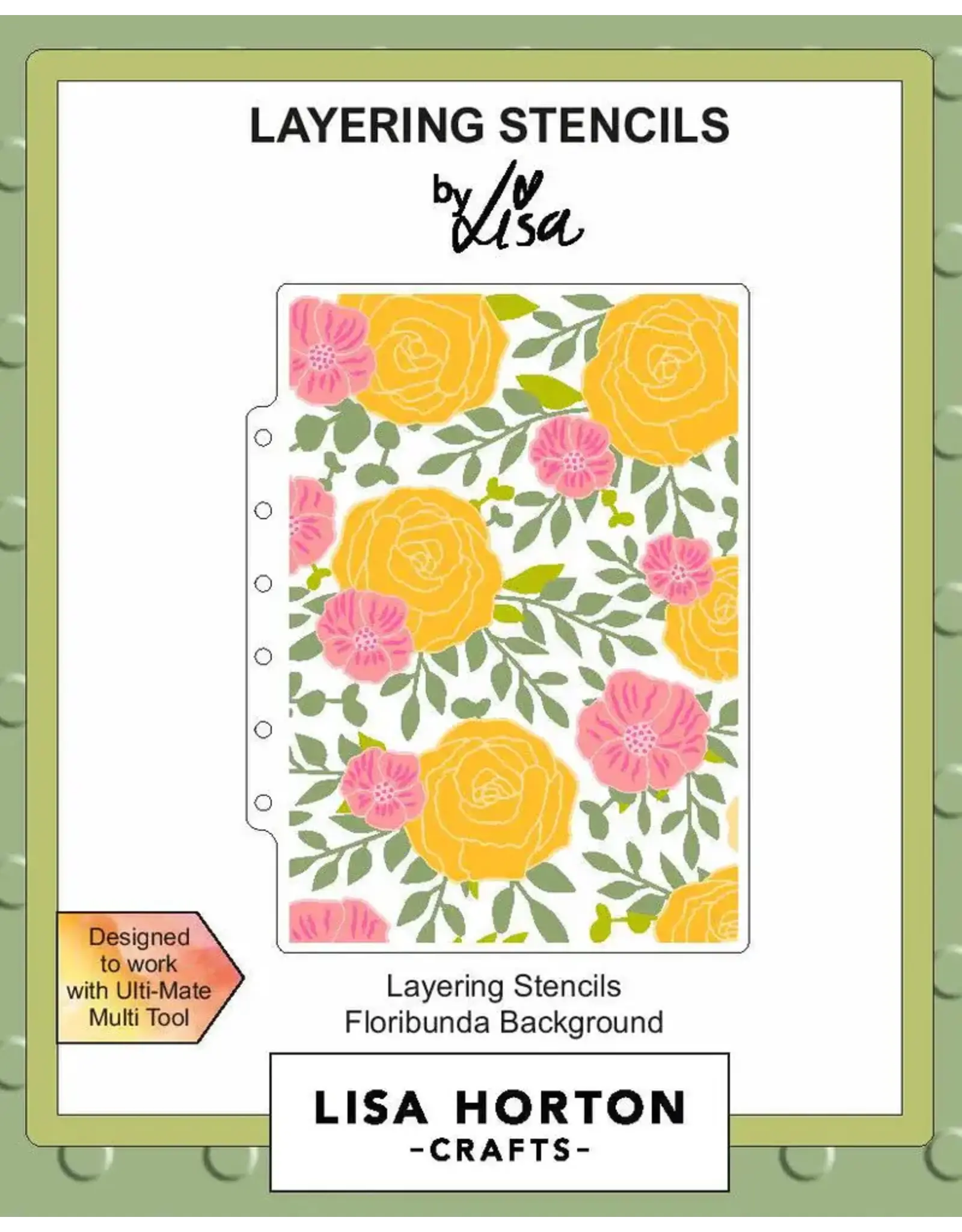 LISA HORTON CRAFTS LISA HORTON CRAFTS FLORIBUNDA BACKGROUND 5x7 LAYERING STENCIL SET