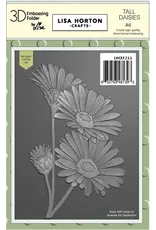 LISA HORTON CRAFTS LISA HORTON CRAFTS TALL DAISIES A6 3D EMBOSSING FOLDER AND DIE